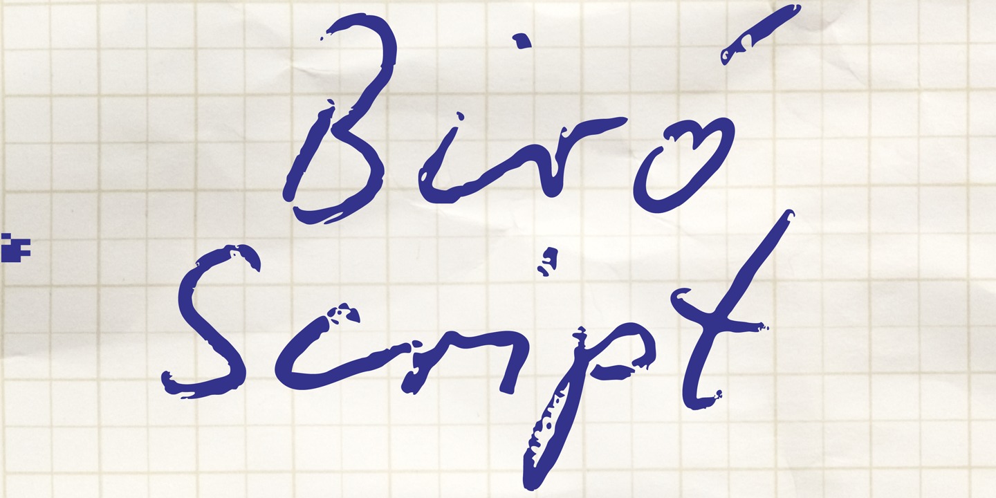 Ejemplo de fuente Biro Script Plus #1